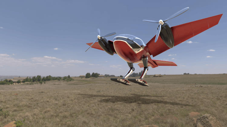 В ЮАР придумали аэротакси Macrobat, конструкция которого похожа на птицу — у него лапы вместо колёс