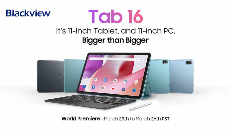Планшет Blackview Tab 16 с 11-дюймовым 2K-дисплеем с 20 по 26 марта будет доступен со скидкой за $178