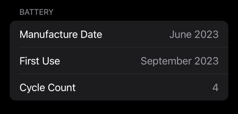 Apple научила iPhone 15 показывать число пройденных циклов зарядки аккумулятора