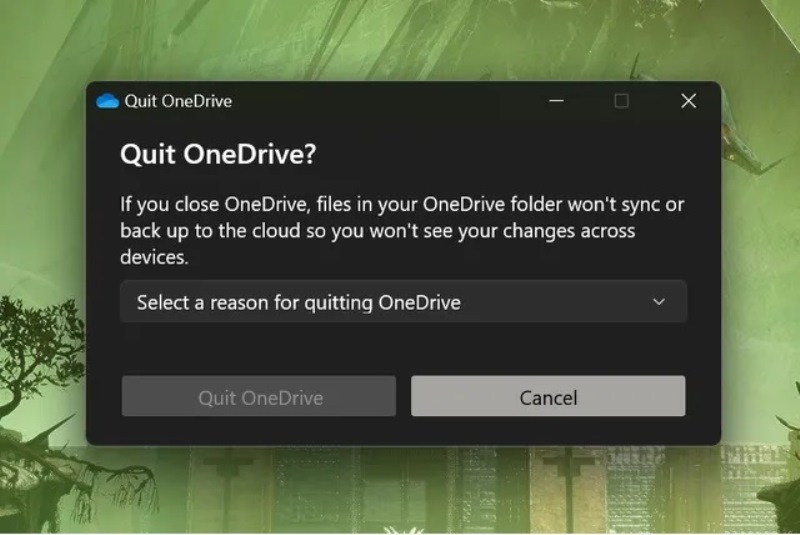 Microsoft не разрешит закрывать OneDrive, пока пользователь не объяснит причину