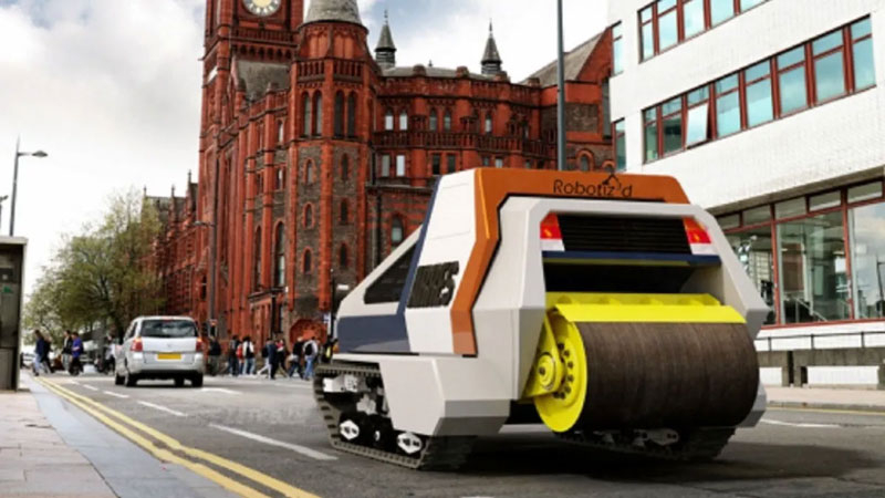 В Великобритании на дороги выпустят робота для автономного ремонта асфальтового покрытия